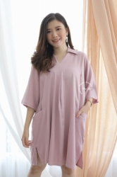 YEONG DRESS Baju Hamil Menyusui Basic Dress Casual V Neck Kantong Kekinian Modis Modern   DRO 1031 11  large